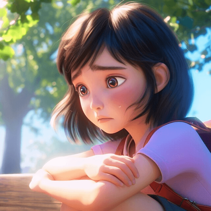 Sad Image Status - Girl on Bench